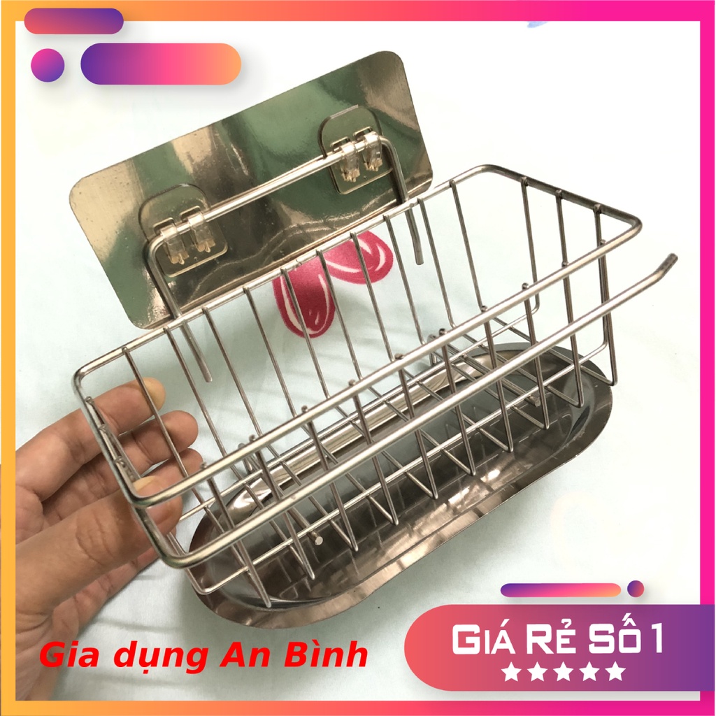Khay Đựng Giẻ Rửa Bát Inox Chắc Chắn, Có Miếng Hứng Nước Tiện Lợi