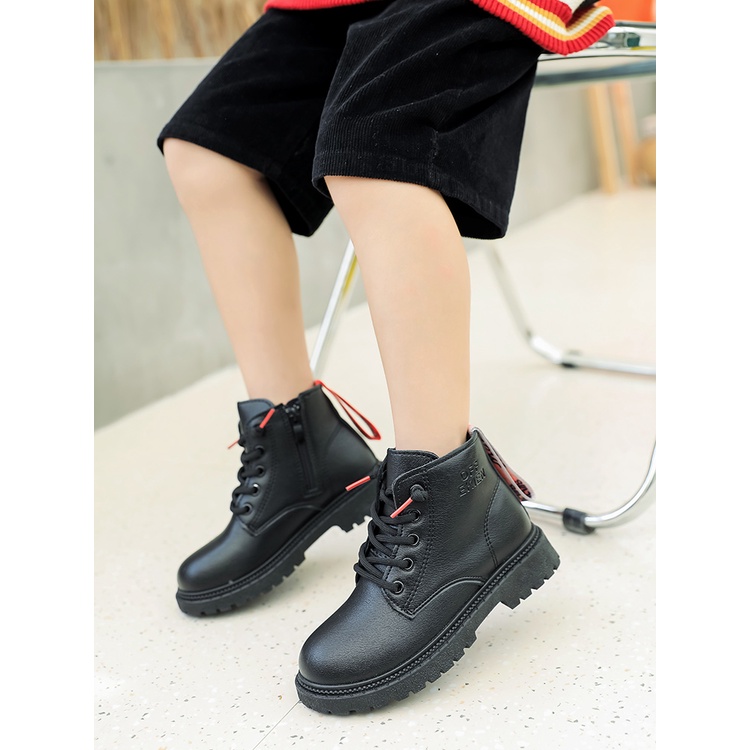 Giày Bốt Martin Da Chống Trượt Thời Trang Cho Bé