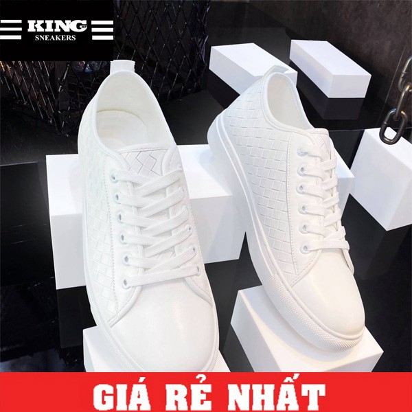 Giày sneaker nam thể thao màu trắng đẹp cổ cao cho học sinh đi học mã TGT