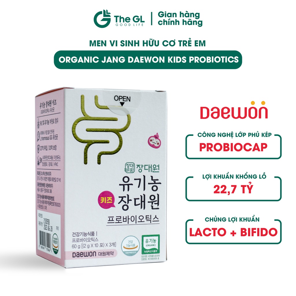 Men Vi Sinh Hữu Cơ Trẻ Em Organic Jang Daewon Kids Probiotics Hỗ Trợ Trẻ Bị Táo Bón, Rối Loạn Tiêu Hóa HỘP 30 GÓI