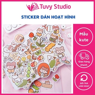 Sticker dán gói 10, 20, 50, 80 miếng hoạt hình siêu cute dễ thương dán sổ