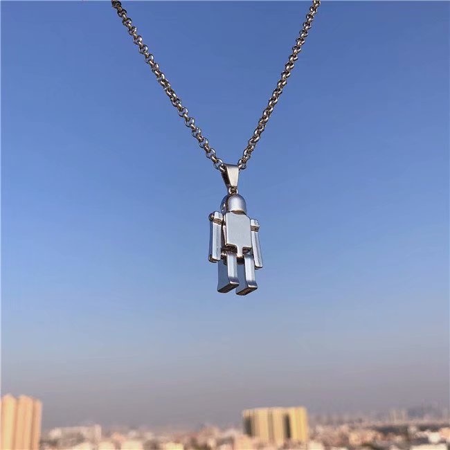 Vòng cổ mặt hình robot phong cách hip hop cho nam và nữ