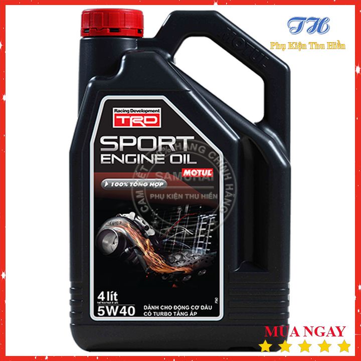 Nhớt Xe Hơi Động Cơ Dầu Motul TRD Sport Engine Oil 5W40 Diesel Bình 4L - Hàng Chính Hãng