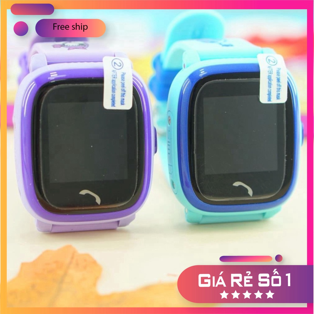 SĂN SALE NỮA NÀO Đồng hồ thông minh trẻ em JVJ DF25 Tím, đồng hồ GPS, chống nước, lắp sim nghe goi hai chiều, BH 12 thán