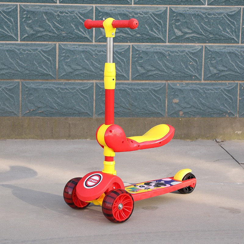 Xe trượt Scooter 3 bánh đa năng có đèn led phát sáng, có nhạc và ghế ngồi cho trẻ em - Xe thăng bằng có nhạc dành cho bé