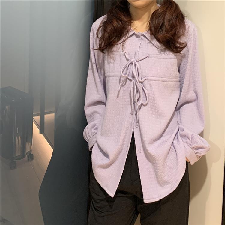 Áo Sơ Mi Voan Trắng Tay Dài Cổ Búp Bê Thắt Nơ Thời Trang Nhật Bản Mới 2022 Cho Nữ