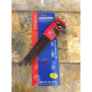 Bộ lục giác chính hãng 9 cây đầu bi chữ L 1.5mm-10mm Crossman dài 17mm Bộ lục giác đầu bi 9 món - bộ lục giác chính hãng