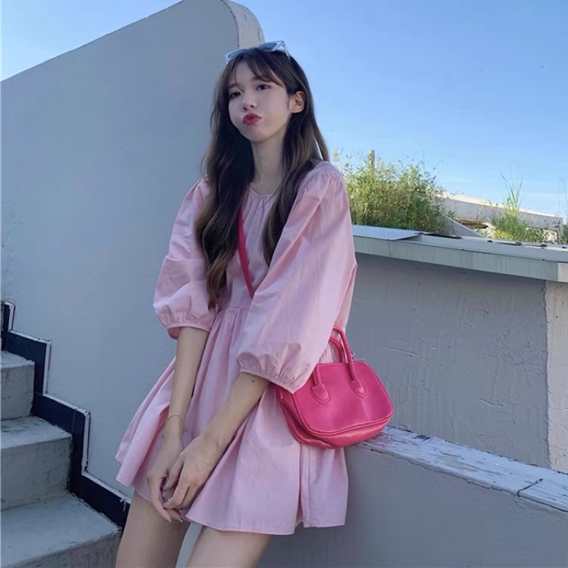 Áo babydoll hồng trùm mông | BigBuy360 - bigbuy360.vn