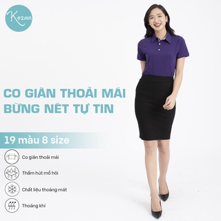 Áo thun nữ cổ trụ size thường - Màu tím