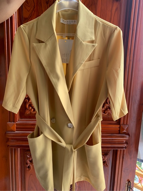 ÁO BLAZER NỮ NGẮN TAY PHỐI DÂY BUỘC EO | BigBuy360 - bigbuy360.vn