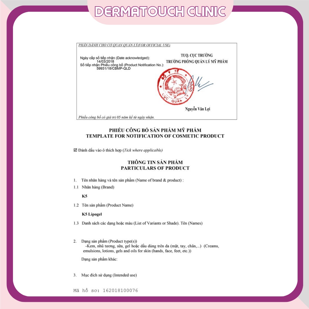 Kem Nám K5 Cryolaser hỗ trợ giảm nám, tàn nhang, dùng cho da nhạy cảm, da sau laser