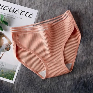 Quần lót nữ cotton kháng khuẩn gân tăm - quần chip nữ cotton xì lip xuất nhật Q683