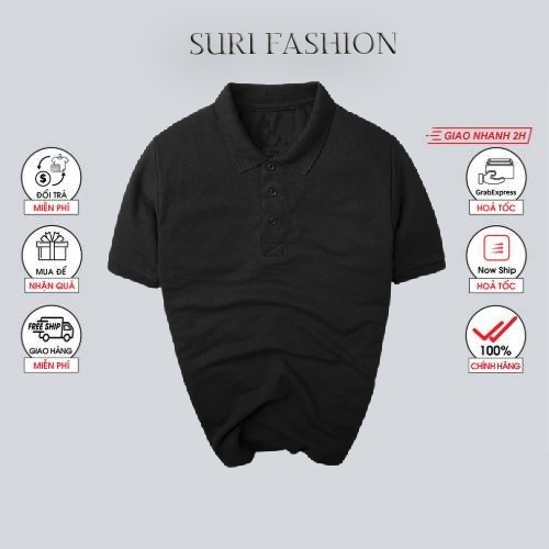 FASHIONT4MA2 giảm 100% tối đa 10k cho đơn từ 50k Áo Polo,nam, Áo thun có cổ cotton trơn basic thời trang công sở