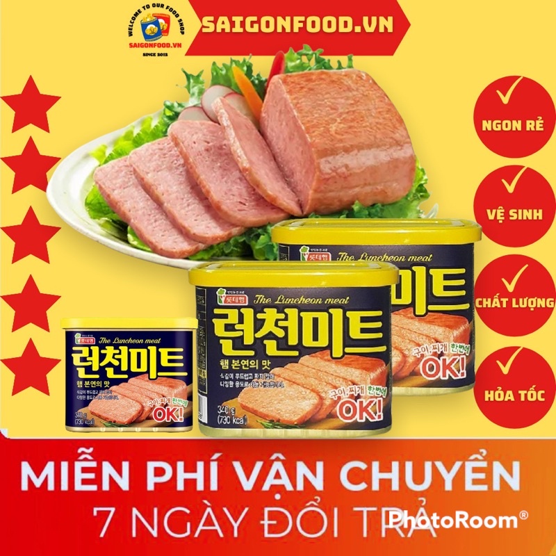 [SPAM] Thịt hộp Lotte Lunchoen Meat Hàn Quốc SET 2 HỘP 340GR HSD 2023 - Thịt hộp heo nhập khẩu mẫu ngon nhất | đồ ăn vặt