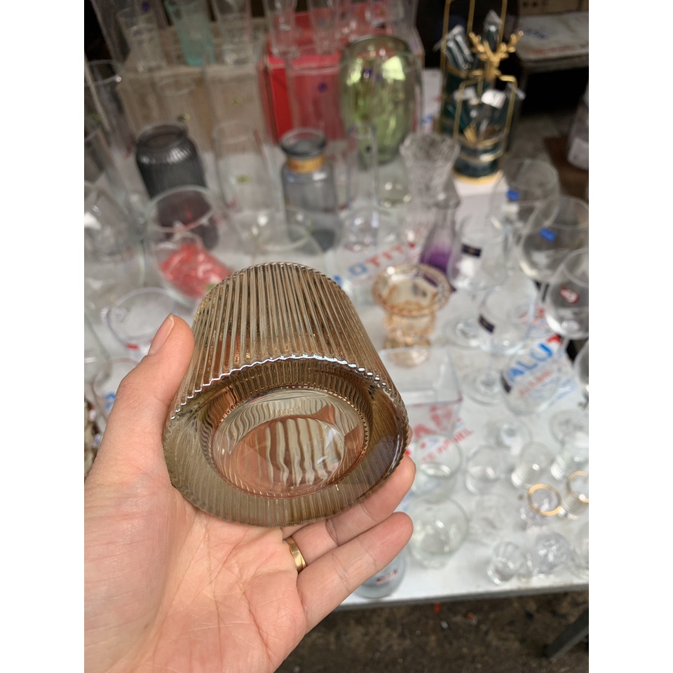 BỘ 6 CỐC THỦY TINH ĐẾ LỒI XOAY 360 ĐỘ PHONG CÁCH CHÂU ÂU SANG TRỌNG MÀU VÀNG GOLD