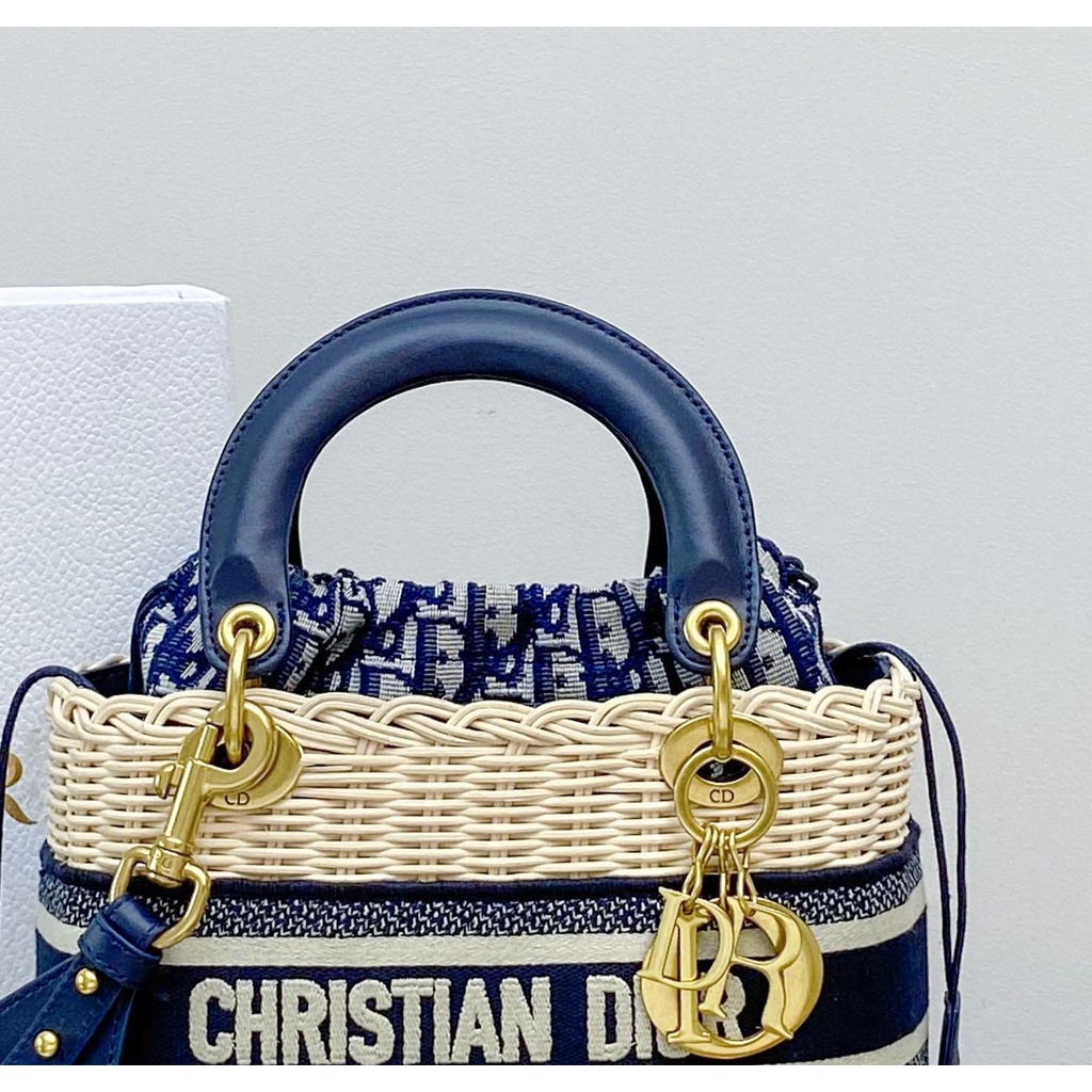 Túi xách nữ da thật thời trang cao cấp Christian Dior CD thiết kế đan tinh xảo, phong cách vintage