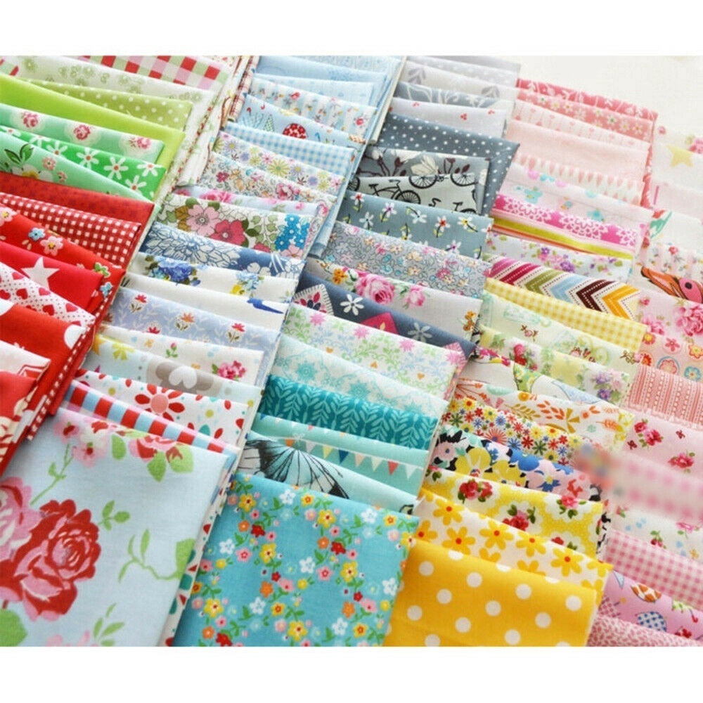 Bộ 100 Miếng Vải Cotton In Họa Tiết Kích Thước 10x10cm