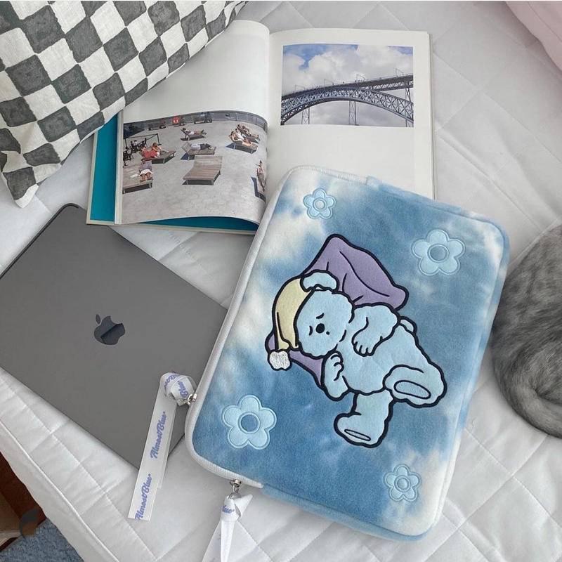 Túi Đựng Máy Tính 11 Inch 13 Inch 15 Inch Thêu Hình Thỏ Phong Cách Hàn Quốc