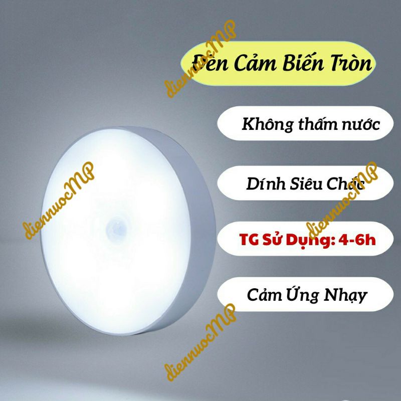 Đèn led cảm biến tròn, cảm ứng chuyển động thông minh, sạc bằng usb tiện lợi