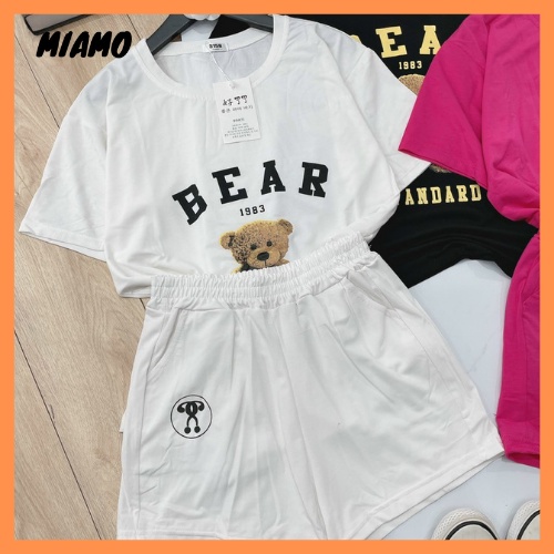 [Freeship] Set đồ bộ nữ mặc nhà in hình gấu cute thời trang Miamo TP411