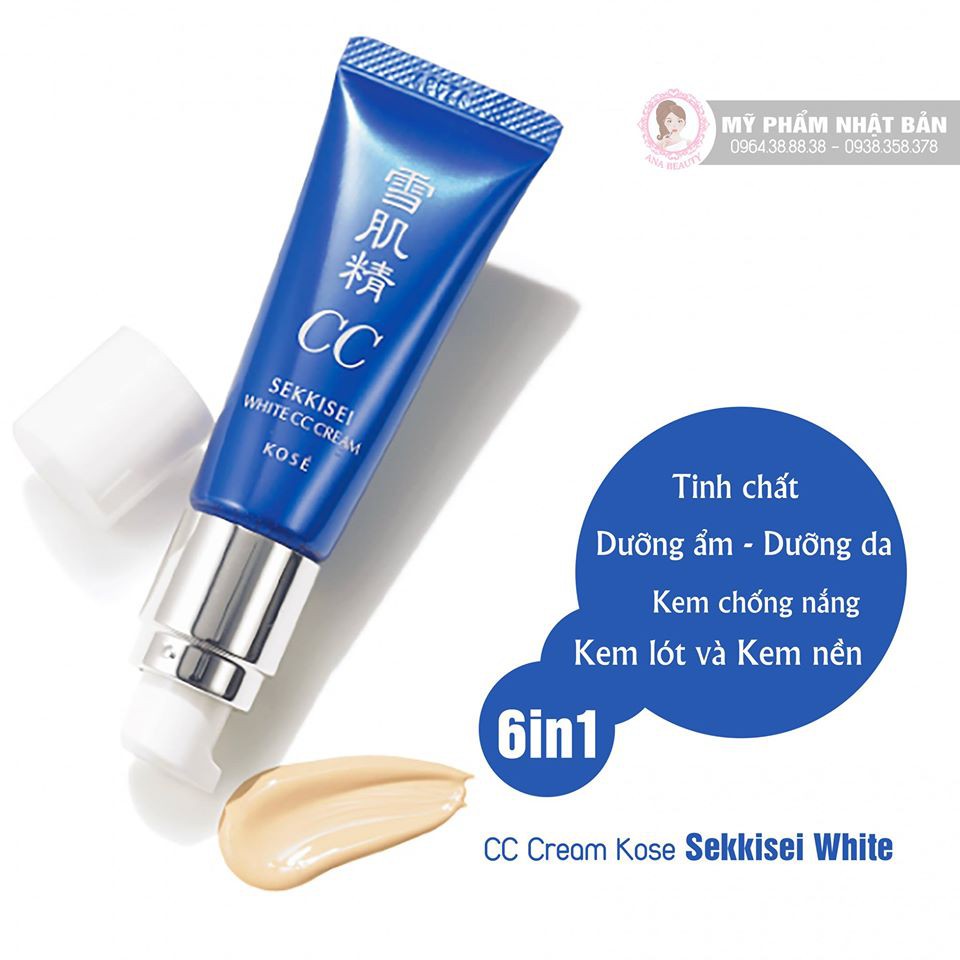 KEM TRANG ĐIỂM CC KOSE SEKKISEI WHITE CREAM 6 IN 1