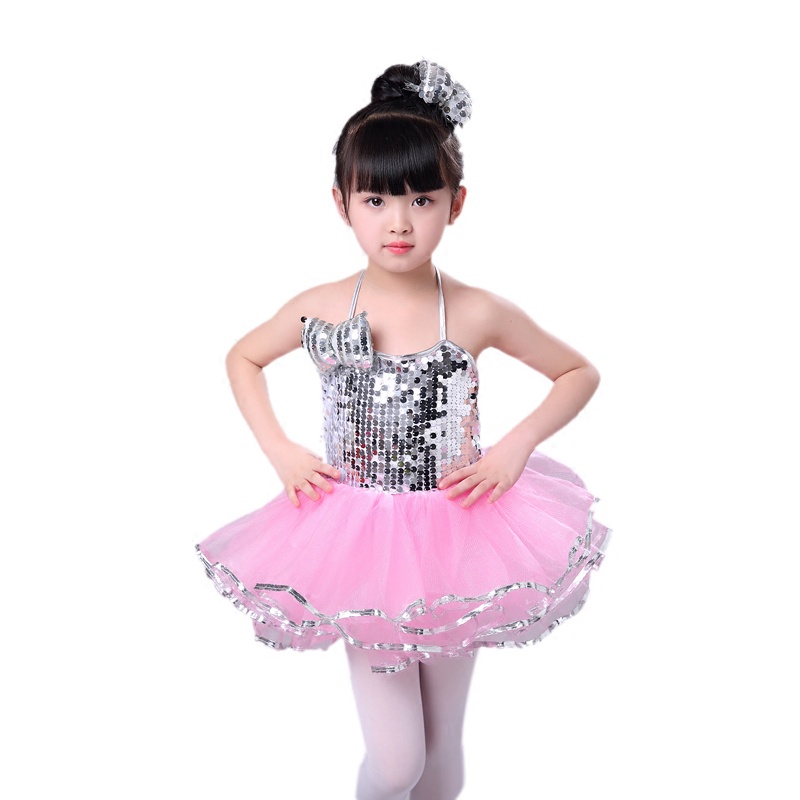 Bộ Trang Phục Trình Diễn Nhảy Múa Nhảy Múa Nhảy Jazz Đính Kim Sa Lấp Lánh Hiện Đại Cho Bé Gái