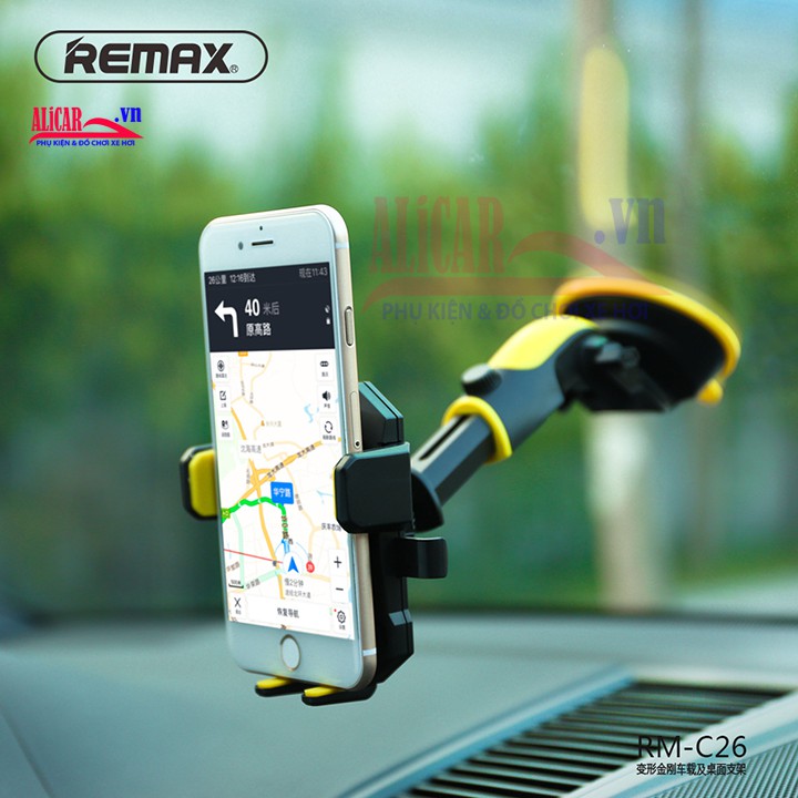 Giá đỡ điện thoại đế hút chân không trên ô tô Remax RM–C26