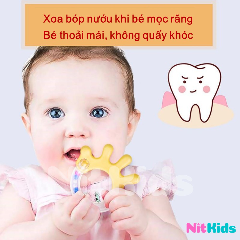 Gặm Nướu Cho Bé, Set 9 Lục Lạc Cầm Tay, Giảm Ngứa Lợi Khi Bé Mọc Răng, Nhựa ABS An Toàn