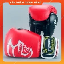 Freeship Găng tay boxing võ thuật Pretorian đỏ đen chính hãng