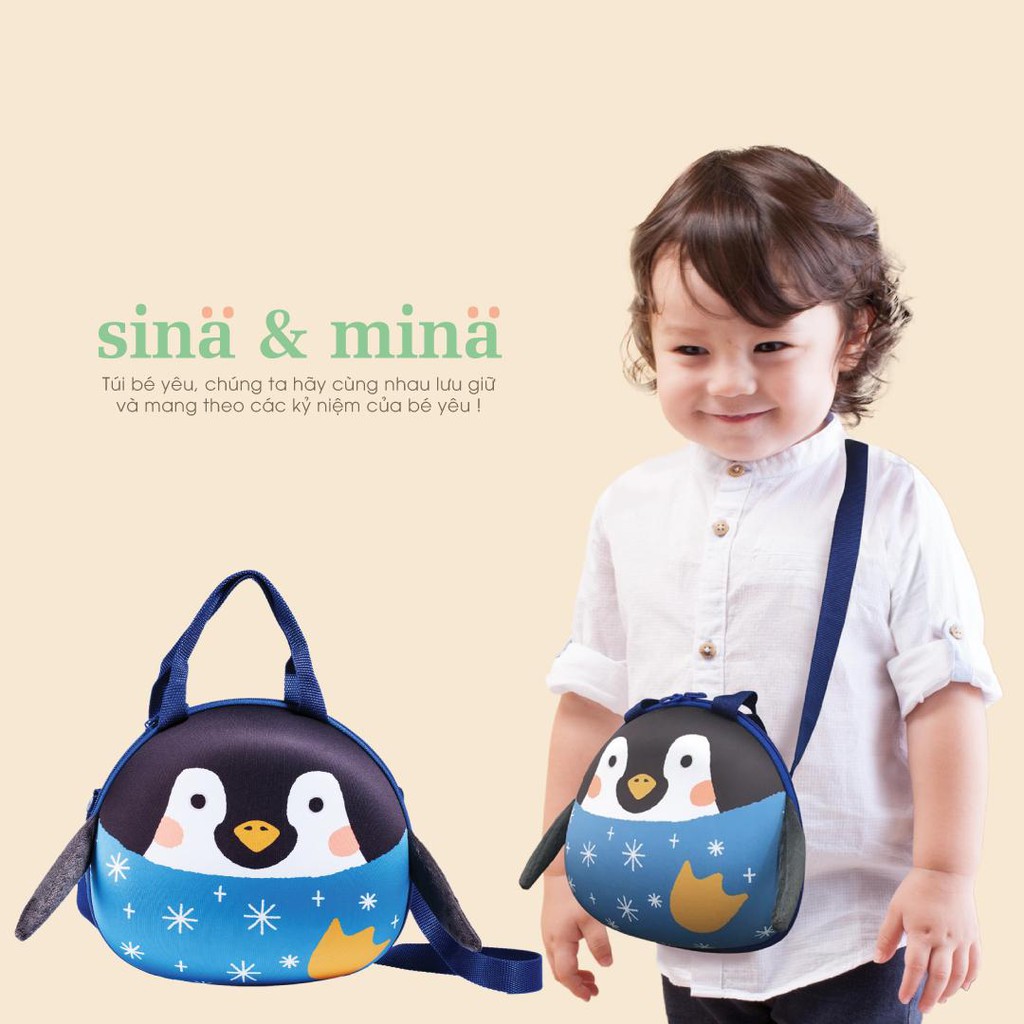 Túi Đeo chéo trẻ em Sina &amp; Mina chống gù lưng FARLIN - Hình Chim Cánh Cục