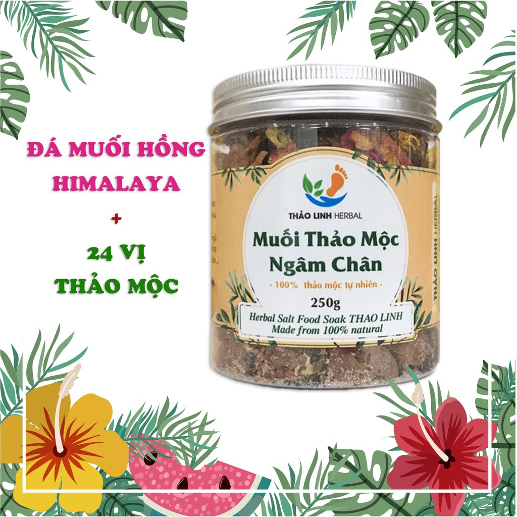 Muối Ngâm Chân Thảo Mộc Thảo Linh 250g - Đá muối hồng Himalaya - Giảm nhức mỏi, hôi chân, ngủ ngon hơn