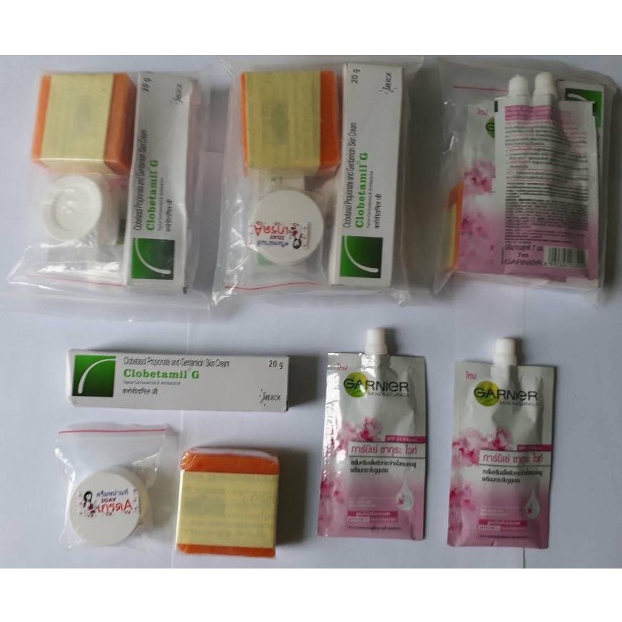 Combo 05 món Kem Garnier giảm Nám mụn lâu năm  Thái Lan