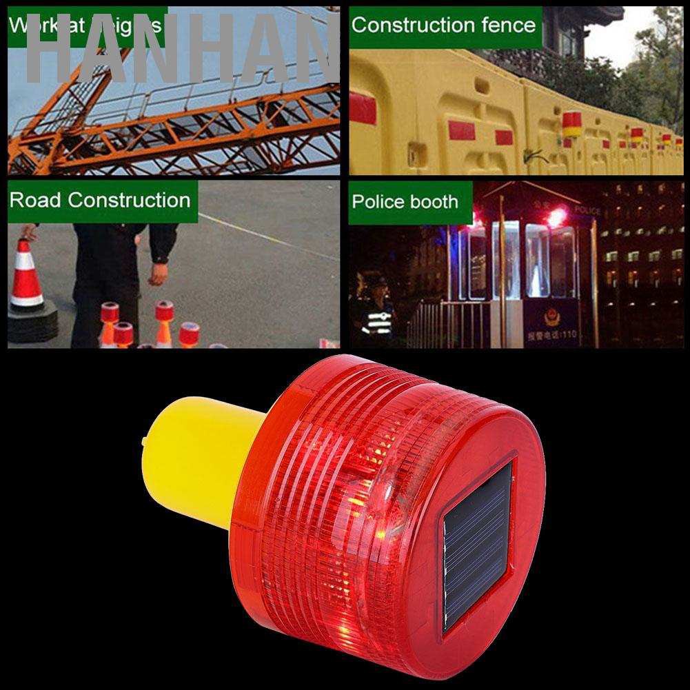 HANHAN 1pc Solar LED Emergency Warning Flash Light Alarm Lamp Traffic Road Boat Red