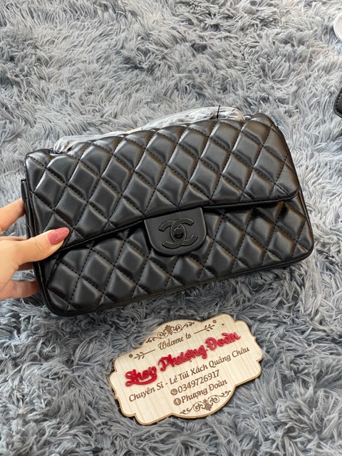 Túi da mịn CLASSIC size 26 khoá đen (k hộp) ảnh thật tự chụp | BigBuy360 - bigbuy360.vn