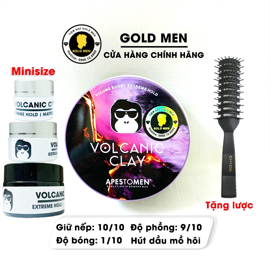 [CHÍNH HÃNG] Sáp Vuốt Tóc Volcanic Clay Bản Mới Nhất + Tặng lược