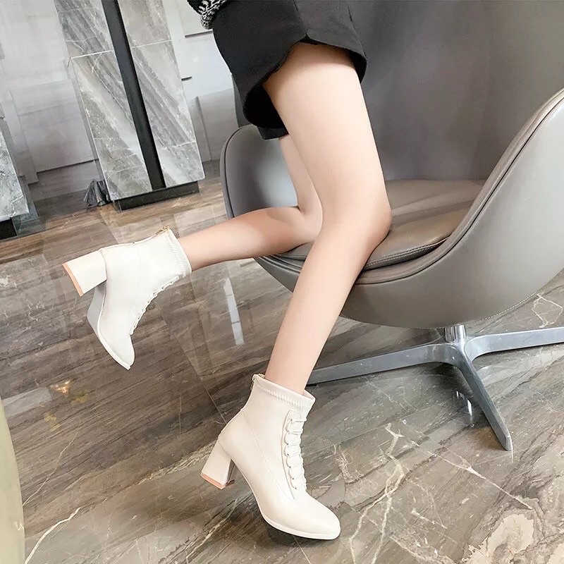 Boot cao cổ nữ đế gót vuông cao 6cm G63 thời trang phong cách