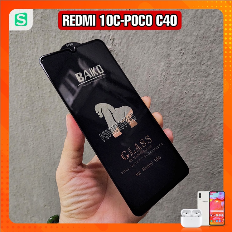 Kính Cường Lực Kingkong , BAIKO Full màn hình cho Redmi 12 Redmi 12C Redmi 10C - POCO C40 Cảm ứng siêu mượt