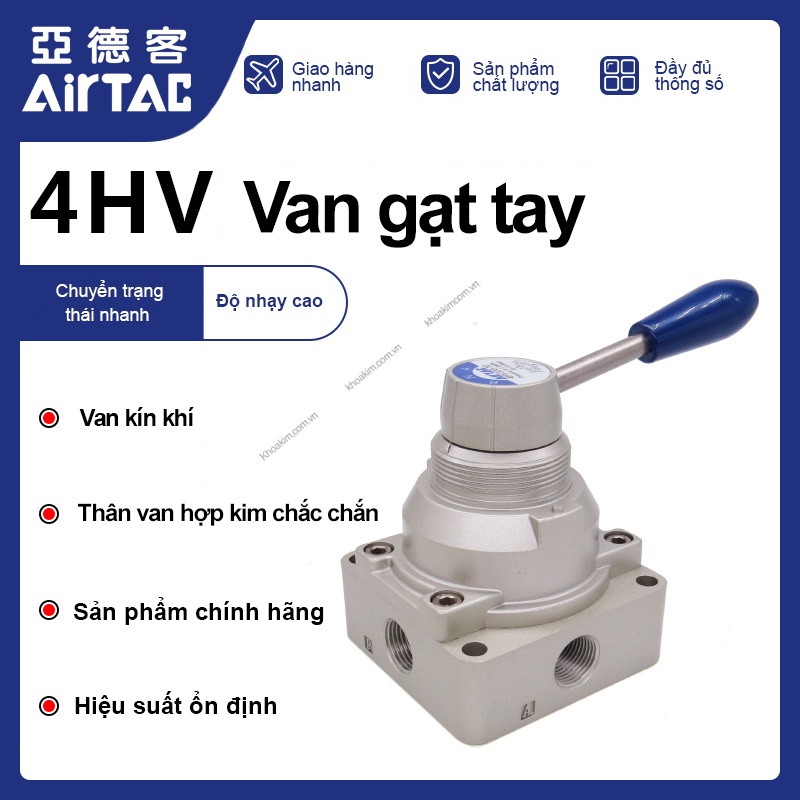 4HV330 Van Gạt Tay Khí Nén AIRTAC 4HV330-10 (Van Khí Nén 4/3, Ren 17)