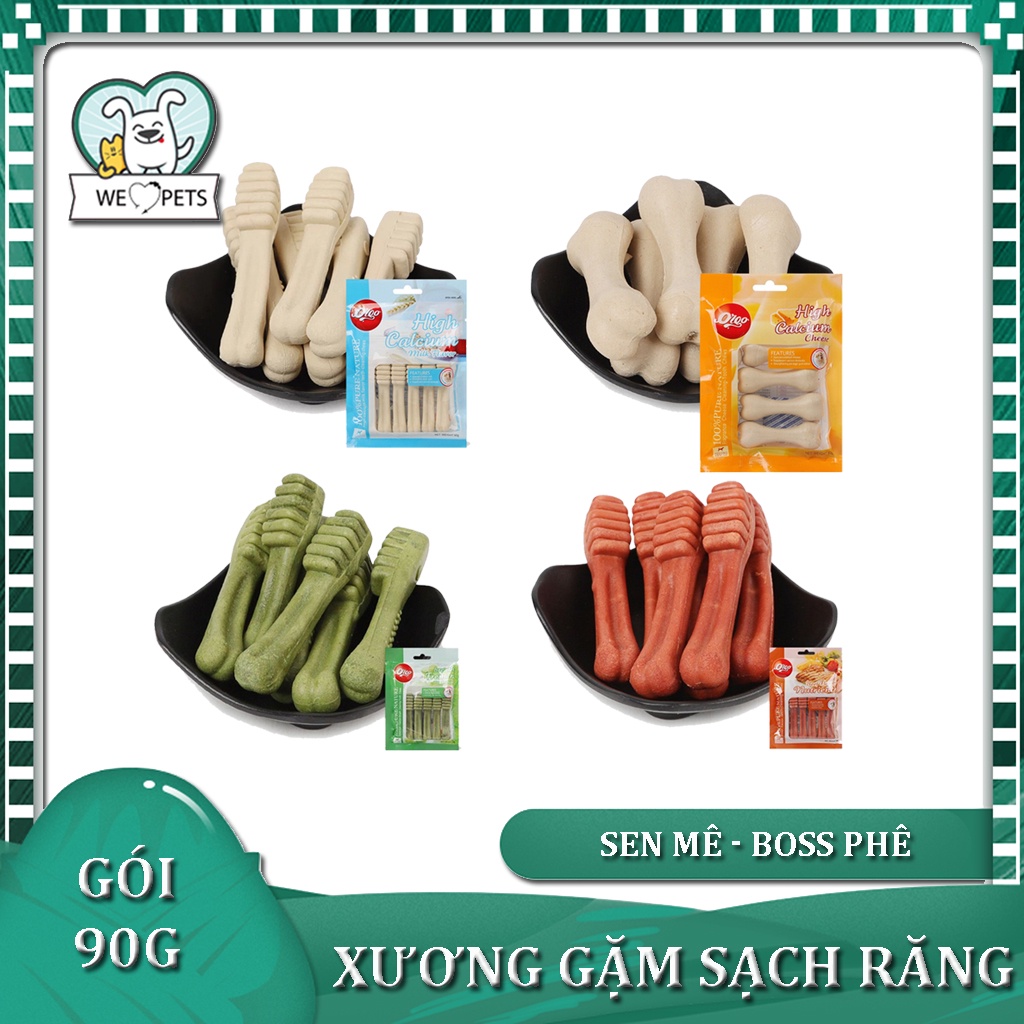 Đồ Ăn Vặt Xương Gặm Sạch Răng Cho Chó Orgo túi 90g - Xương Gặm Cho Chó, Bánh Thưởng Cho Chó- Lida Pet Shop