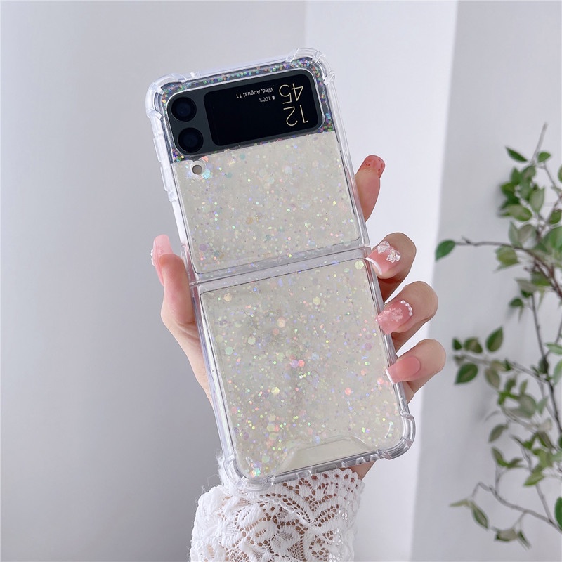 Sang Trọng Ốp Điện Thoại tpu silicone Mềm Trong Suốt Chống Sốc Cho samsung galaxy z flip 3 z flip 4 zflip3 samsung z flip4