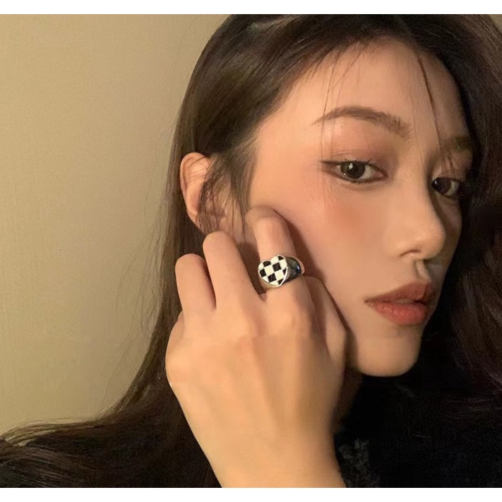 Cặp nhẫn Đôi nam nữ Caro Ula Shop Trái tim phong cách Hàn Quốc new arrival Hip hop NDD5