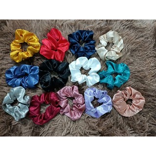 Dây buộc tóc scrunchie vải lụa bóng