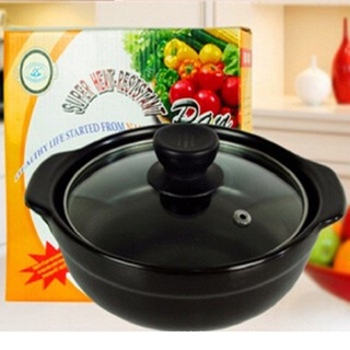 Nồi đất 1l dùng để kho cá nấu cháo hầm canh có nắp kính-NỒI 1L
