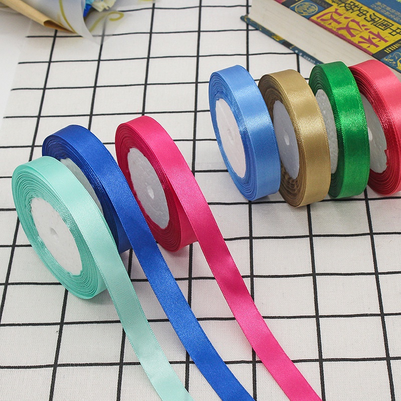 50 màu sắc bản 1.5cm cuộn dài 22m ruy băng satin lụa thường bóng 1 mặt,dây gói quả ,dây trang trí sự kiện,phụ liệu nơ bờ