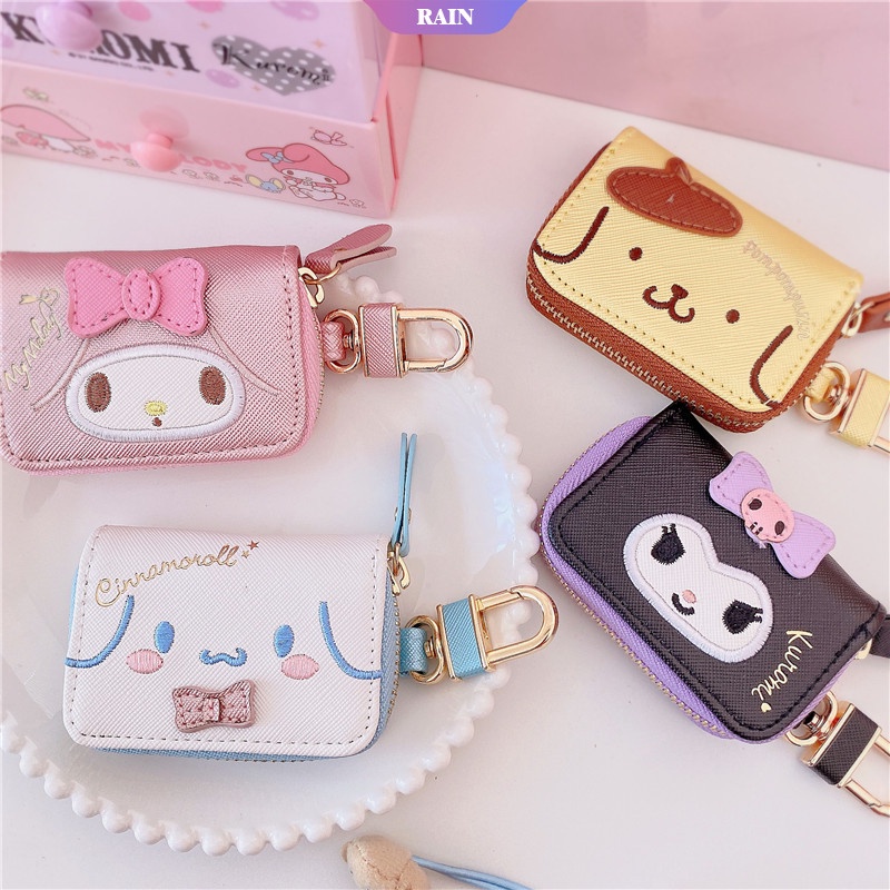 Móc Khóa Hoạt Hình Sanrio Melody Cinnamoroll Hello Kitty Kuromi Pom Pom Purin Có Khóa Kéo Và Hộp Đựng