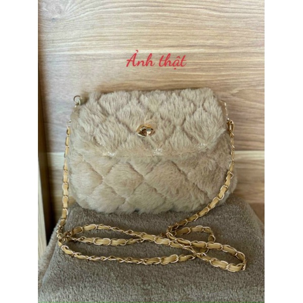 Túi xách nữ thời trang cao cấp hàng loại 1 phối lông phòng cách thu đông