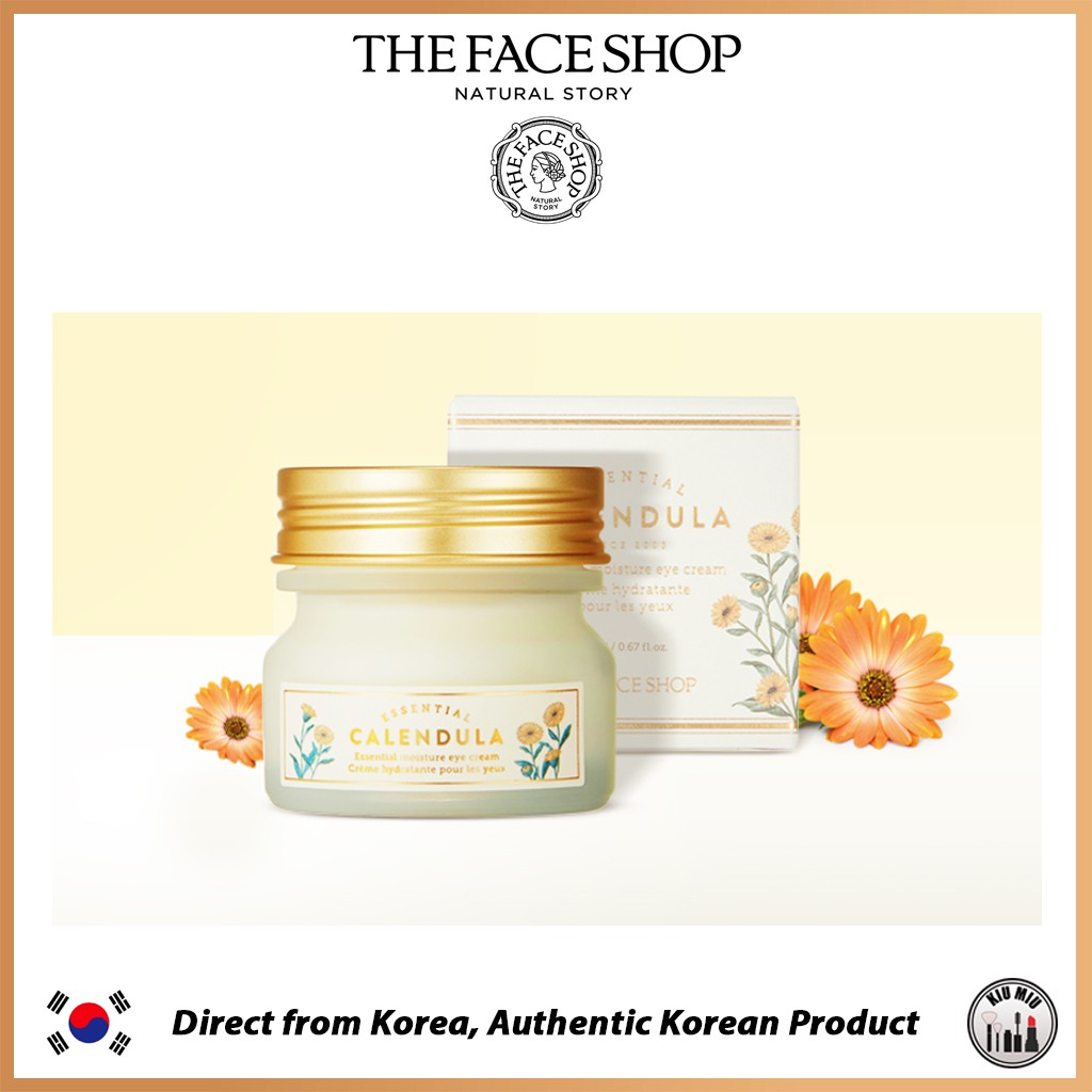 THE FACE SHOP CALENDULA ESSENTIAL MOISTURE EYE CREAM 20ml *ORIGINAL KOREA*