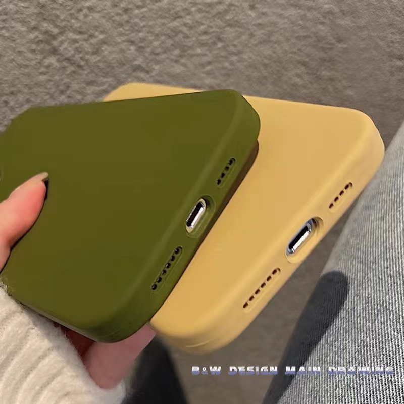 Ôp Điện Thoại Silicon Màu khaki Thời Trang Chống Sốc Cho iphone 15pro max 15pro 15 14promax 14 13 12 11 pro max xr ix xs max Ốp