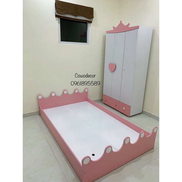 Giường gỗ bé gái 1mx1m9