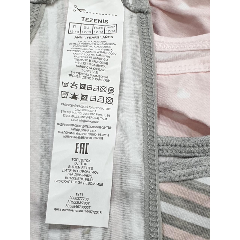Set 2 áo lá Tezenis VNXK, áo lót học sinh, áo bra bé gái hàng xuất dư cao cấp giao mẫu ngẫu nhiên tại shop NEM